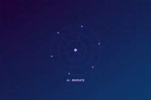 AI migration card representing automated content transformation.