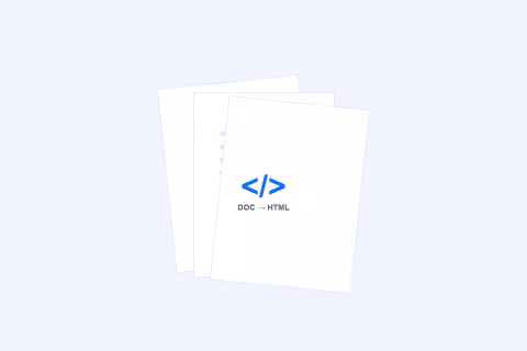 Document workflow card representing DOC to HTML conversion.